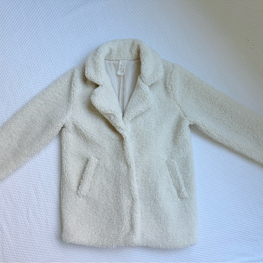 Women's Cream Teddy Bear Coat